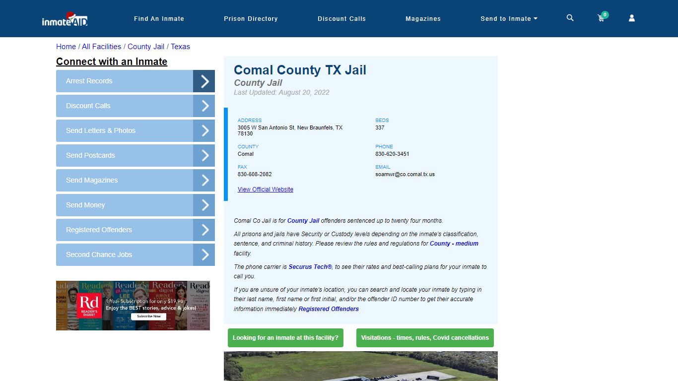 Comal County TX Jail - Inmate Locator - New Braunfels, TX